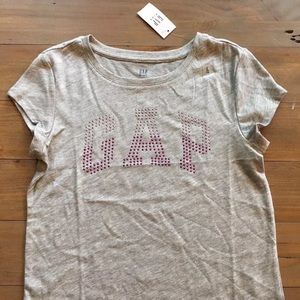 GAP Shirts & Tops - GAP Kids Girl’s Rhinestone Logo T-shirt MED NEW GAP Shirts & Tops - GAP Kids Girl’s Rhinestone Logo T-shirt MED NEW